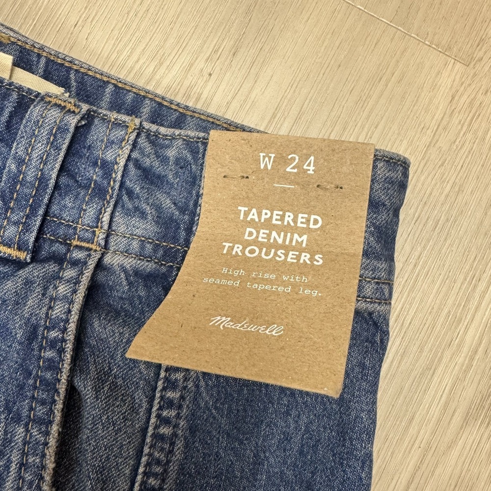 Madewell Tapered Denim Trousers Jeans Womens 24 Concho Wash NS931 - Picture 8 of 9
